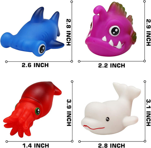 Bath Toys, 12 Pcs Light Up Ocean Sea Animal Set, Flashing Colorful LED Light Floating Bathtub Toys for Baby Infant Kid Toddler Preschool, Great Gi...