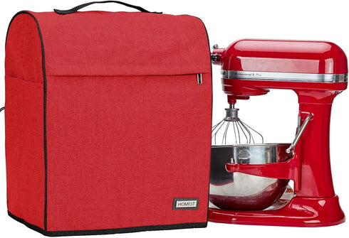HOMEST Stand Mixer Cover Compatible with KitchenAid 6/7/8 Quart Bowl Lift?Dust Cover with Zipper Pocket for Accessories, Red (Patent Design)...