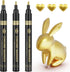 Liquid Mirror Chrome Markers - 3Pcs Gold Waterproof Reflective Gloss Metallic Markers for Repairing, Resin Supplies, Model Painting, Marking or DI...