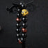 Men's 12mm Tiger Eye Agate Bead Bracelet (Golden Color) Dragon King Pattern Stretch Bracelet Length: 7.6"...