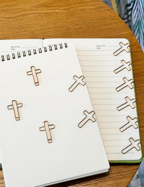 Cross Paper Clips Bookmarks Bible, 60 Pack Bible Paper Clips, (Rose Gold Color) Journaling Paper Clips, Bible Study Supplies, Christian Journaling...