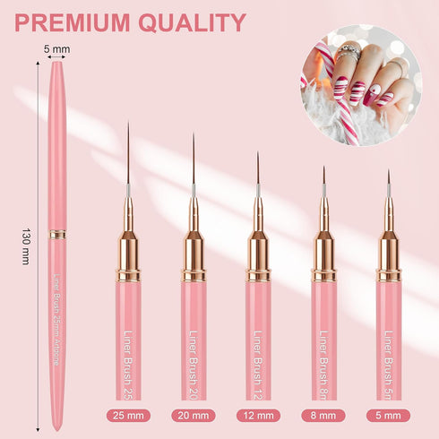 Artdone nail art brushes set kit acrylic supplies dotter striping polish markers barrier tape strips pens fine tip accessories tools decorations d...