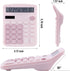 Calculators Desktop, Pink Calculator, Cute Calculator 12 Digit Desk Calculator Large Display, Dual Power Solar Battery, Office Home School Supplie...