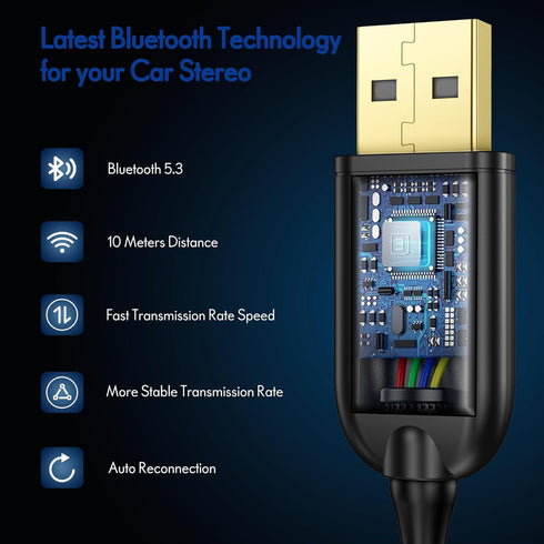 BESIGN BK07 Bluetooth Car Kit, Wireless Receiver for Handsfree Talking and Music Streaming, Bluetooth Aux Adapter for Car and Home Audio...