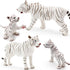 Gemini&Genius White Tiger Family Set Realistic Animal Figurines with Cub, Safari Animals Family Playset Figures, Educational Wildlife World Models...