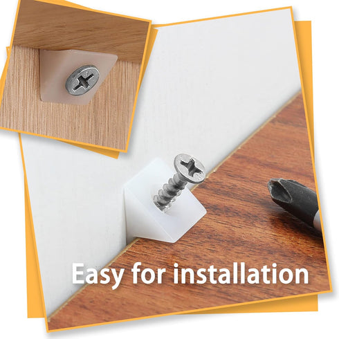 50 Pcs Repair Mending Wedges Fixing Sagging Drawer, Plastic Angle Code Drawer Fastener with Screws...