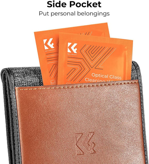 K&F Concept Lens Filter Pouch, Lens Filter Case 3 Pocket Professional Photography Filter Holder Belt Bag Pouch Water-Resistant and Dustproof for F...