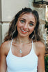 LASH NEXT DOOR Brooklyn's Choker Necklace for Women, White Beads, 13 Inches...