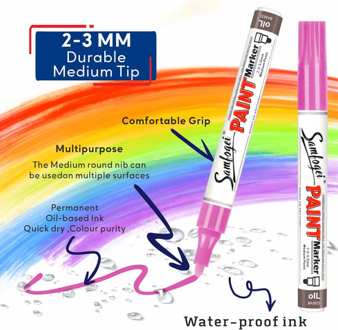 Green Oil Based Paint Pens,Medium Tip Permanent Paint Markers, Never Fade Marker Pen,Quick Drying & Waterproof For Rock Painting,DIY Craft,Wood,Gl...