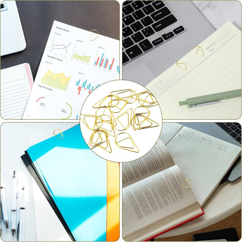 100Pcs Gold Cute Paper Clips Small Golden Paperclips Stainless Steel Drop-Shaped Paperclips Bookmark Clips Mini Binder Clips for Memo Paper Photo ...
