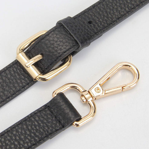 Full Grain Leather Adjustable Replacement Cross Body Purse Shoulder Strap Handbag Bag Wallet, 2/3” Wide (Black)...