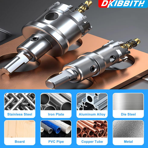 TCT Hole Saw Set, 2-1/2"(64mm) Heavy Duty Tungsten Carbide Tipped Hole Cutters for Stainless Steel Mild Steel Copper Iron Brass Plastic and More, ...