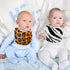 Zainpe 6Pcs Snap Muslin Cotton Bibs for Baby Leopard Tiger Stripe Zebra Pattern Bib Adjustable Feeding Bib Machine Washable Unisex Burp cloth with...