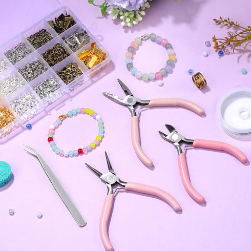 982 Pieces Jewelry Making Repair Kit with Jewelry Jump Rings Lobster Clasps 3 Pieces Jewelry Pliers Soft Tape Measure Brass Jump Ring Opener Jewel...