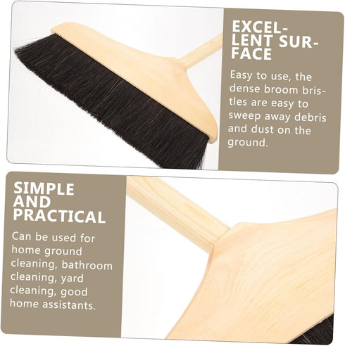 Pine Horsetail Broom Indoor Broom Horse Hair Broom Soft Bristle Broom Tile Surface Broom Heavy Duty Household Broom Wooden Broom Floor Sweeping Br...