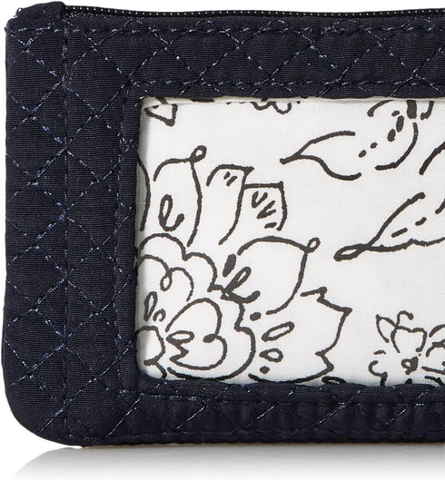 Vera Bradley Women's Microfiber Zip ID Case Wallet, Solid Navy, One Size...