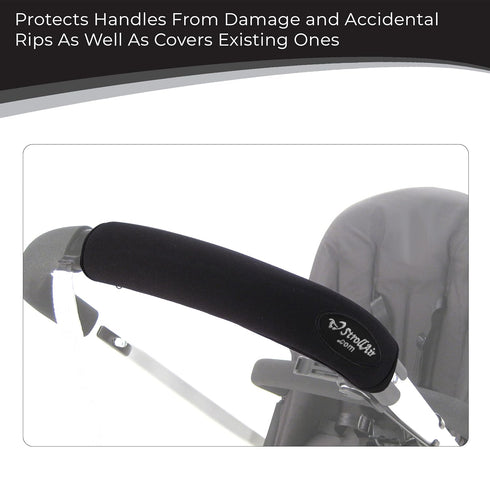 StrollAir Universal Handle Sleeve Cover, Grip Bar, Replacement, BOB, Bugaboo, Baby Jogger, Uppa Baby, Bumbleride, Black, 12"...