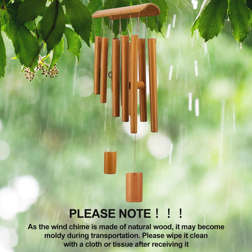 Windchimes Outdoors, Memorial Wind Chimes, Bamboo Wind Chimes for Outside Clearance Deep Tone for Patio Garden Home Décor, Natural Beautiful Sound...