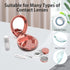 Aukvite Contact Lens Case, Portable Contact Lens Box Kit with Mirror, Travel Contact Len Case Durable Compact Soak Storage Kit with Solution Bottl...