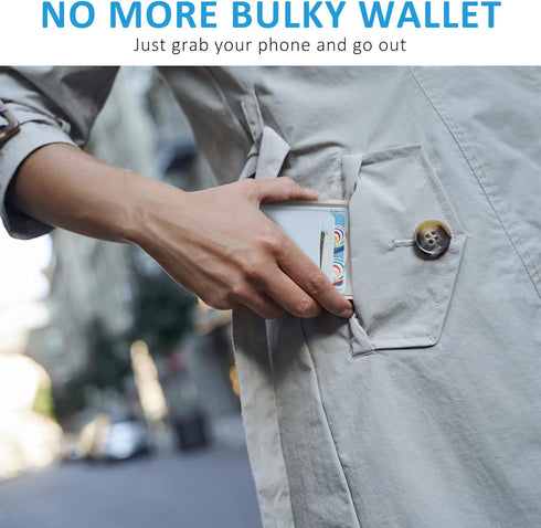 Phone Wallet Stick on,3Pack Phone Card Holder for Phone Case, Leather Credit Card Sticky Wallet Double Pocket Sticker Back of iPhone, Android, Sam...