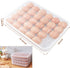 HANSGO Egg Holder for Refrigerator, Deviled Egg Tray Carrier with Lid Fridge Egg Dispenser Egg Storage Stackable Plastic Egg Containers