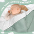 Hooyax Muslin Baby Blanket for Boys Girls, Soft Nursery Minky Blankets with Muslin Cotton Front and Dotted Fleece Backing Double Layer Warm Receiv...