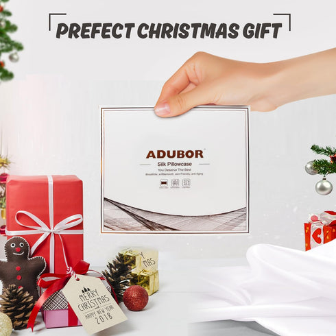 Adubor Silk Pillowcase - Mulberry Silk Pillow Case, 23 Momme 6A Grade Fibers, 900 Thread Count, Silk Pillow Cases for Hair and Skin Health, with H...