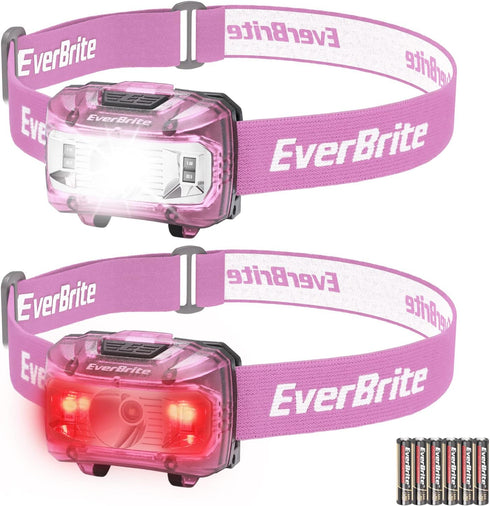 EverBrite Headlamp, 2 Pack Kids Headlamp with Red Light and Memory Function, Head Lamp for Adults and Kids with 5 Modes, Bright Headlamps for Camp...