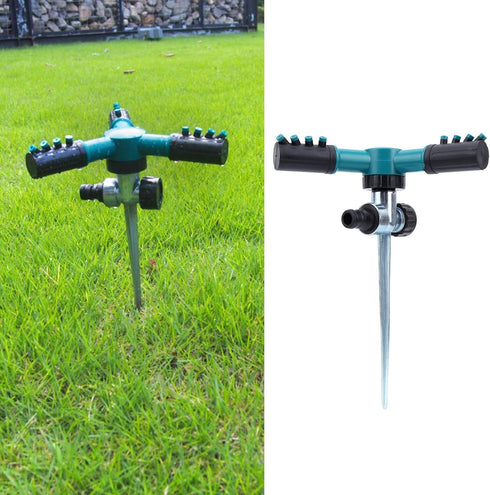 Lawn Sprinkler, Auto Water Sprinkler for Lawn, Zinc Alloy Garden Sprinklers 360 Degree Automatic Rotating, Adjustable Garden Watering System for Y...