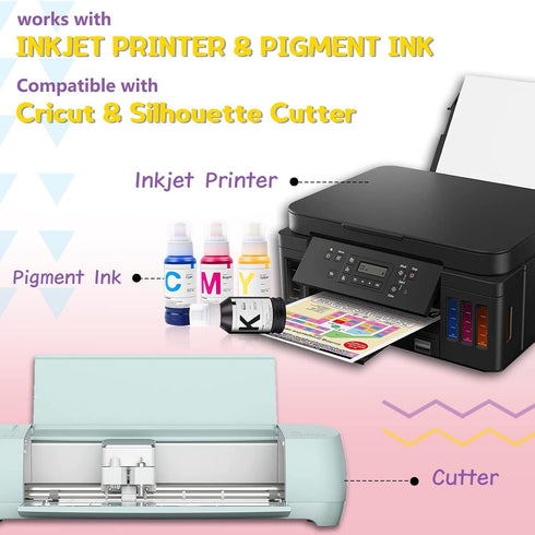 HTVRONT Printable Heat Transfer Vinyl for Dark Fabric - 6 Sheets 8.5"x11" Heat Transfer Paper for T Shirts...