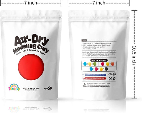 Sago Brothers Modeling Clay for Kids - Red, 7 oz Molding Magic Clay for Kids Air Dry, Super Soft Clay for DIY Slime, Ultra Light Air Dry Modeling ...