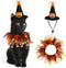 Cat Witch Halloween Costume Suit, Hmxpls Small Dogs & Cats Tutu Collar and Witch Pumpkin Hat Cute Costume Suit Kitten Outfit Clothing for Birthday...