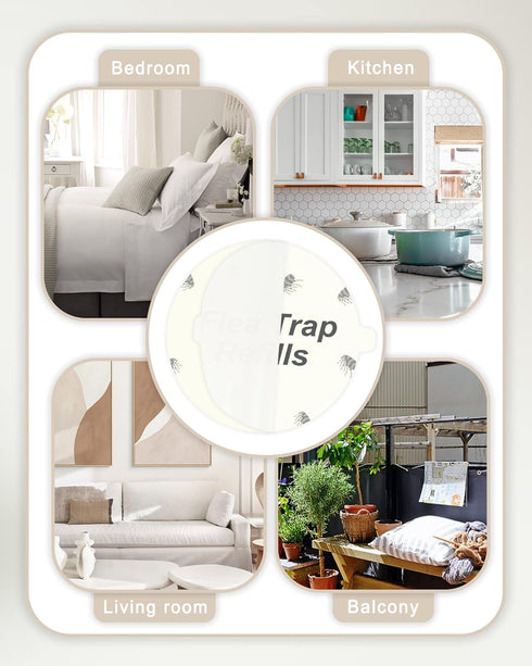 20 Pack Flea Trap Refill Discs Replacement Glue Boards, 7.1" Sticky Pads for Most Models Flea Bed Bug Traps for inside Your Home...