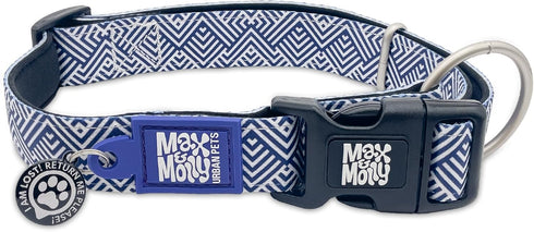 Max & Molly Classic 4 ft Blue Dog Leash - Strong, Padded, Waterproof - Stylish Patterns for Boy & Girl Dogs - Durable, Lightweight, Comfortable fo...
