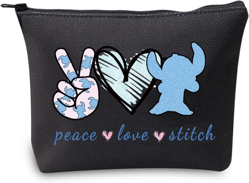 JXGZSO Cartoon Love Gift Hawaiian Bags Party Peace Love Cosmetic Bag With Zipper Movie Inspired Makeup Bag...