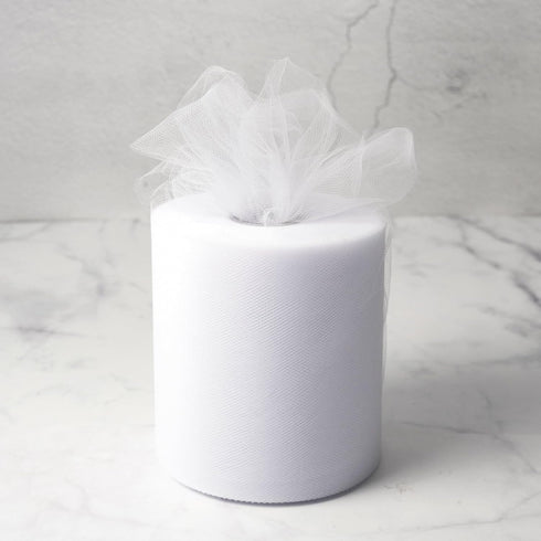 Craft and Party, Tulle Fabric Roll 6" by 200 Yards (600 ft) White Fabric Tulle Spool for DIY Tutu Bow, Wedding and Decoration. Value Pack. (White)...