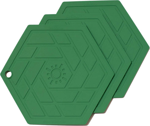 Trivet Mat, Set of 3 Silicone Pot Holder, Hot Pads, Potholder for Pots and Pans (Green Monstera)...