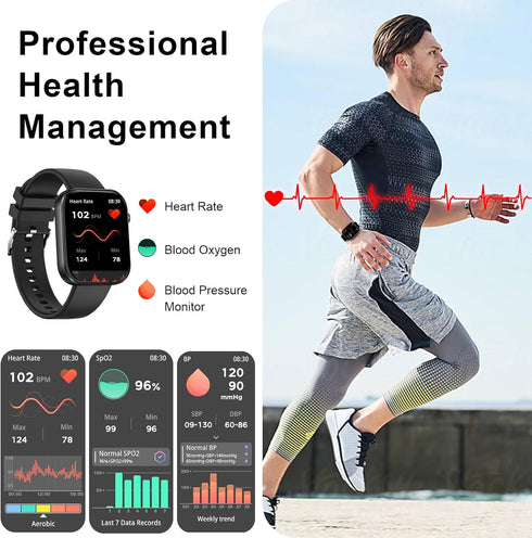 Smart Watch(Answer/Make Call),1.90" HD Smart Watches for Men Women, Activity Trackers and Smartwatches for Android ios, SpO2/Heart Rate Monitor/Sl...