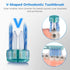 V+A Shaped Orthodontic Toothbrush for Braces, with 6 Interdental Brushes, Soft Bristles, 6 Count...