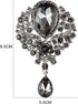 Wedding Bridal Big Crystal Rhinestone Bouquet Brooch Pin for Women (light blue)...