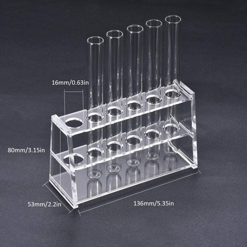 Test Tube Holder 6 Wells Test Tube Rack, Acrylic Lab Stand Rack for 10ml Centrifuge Tubes Clear (10ml, 6 Wells)...
