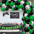 Green Black Silver Balloon Garland Arch Kit, Green Black Balloons Metallic Silver Balloons Video Game Birthday Decorations for Football Video Game...