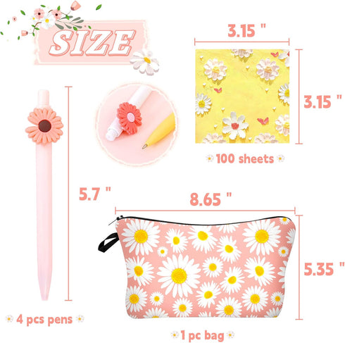 JeVenis Daisy Pens Flower Pens Pouch Daisy Flower Pens Groovy Party Supplies Groovy Stationery Sticky Notes Groovy Daisy Office Supplies…...