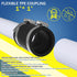 2 Pcs Flexible TPE Coupling with Stainless Steel Clamps for Plastic and Copper Plumbing Connections, High Temperature Resistant Material, Black (1...