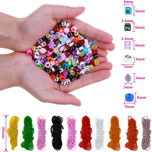 Bead Bracelet Making Kit, Shynek Bead Friendship Bracelets Kit with Pony Beads Letter Beads Charm Beads and Elastic String for Bracelet and Jewelr...
