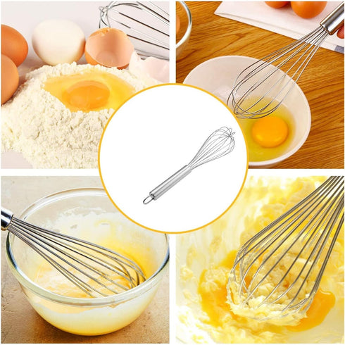 Utoolmart Whisk, 8 Inch Stainless Steel Egg Wire Whisks, Balloon wire whisk for Cooking Baking, Professional Whisking Wisk Kitchen Tool Utensil, W...