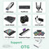 Lightning + USB C to Aux Audio Headphone Jack Adapter,Multi USB OTG Camera Adapter+3.5mm Earphone Jack+Type-C Earphone/Charge Port,Phone Splitter ...