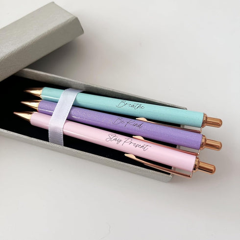 Jxueych Fancy Metal Pen Set with Inspirational Motivational Quotes Nice and Cute Boss Lady Gifts Teacher Pens Office Decor Coworker Employee Appre...