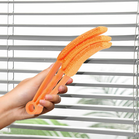 2pcs Window Venetian Blind Cleaner Duster Tool, Include 1pcs 7 Finger Blind Duster Brush & 1pcs Shutter Cleaner Brushes,with 8 Removable and Washa...