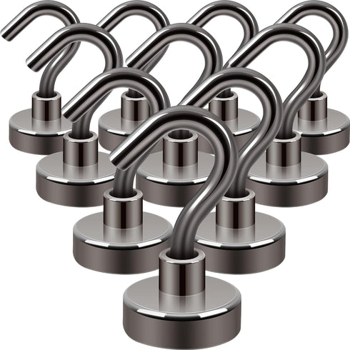 Neosmuk Magnetic Hooks, 27 lb+ Heavy Duty Earth Magnets with Hook for Refrigerator, Extra Strong Cruise Hook for Hanging, Magnetic Hanger for Cabi...